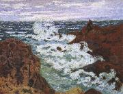 cesar franck an impressionist seascape storm at agay Spain oil painting artist